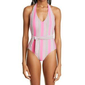 LEMLEM Amira Geo Belted One-Piece Swimsuit SIZE S